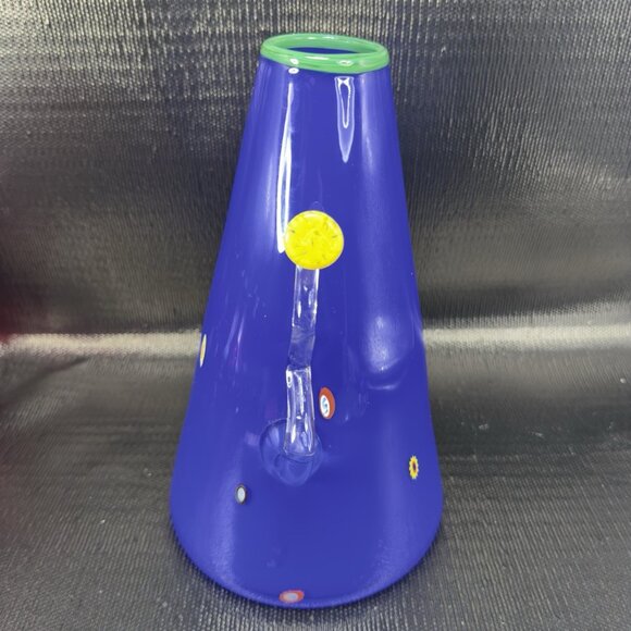 1998 Studio Inferno Mitchell Gaudet Hand Made Heavy Glass Vase Vessel Signed VTG - Picture 10 of 14